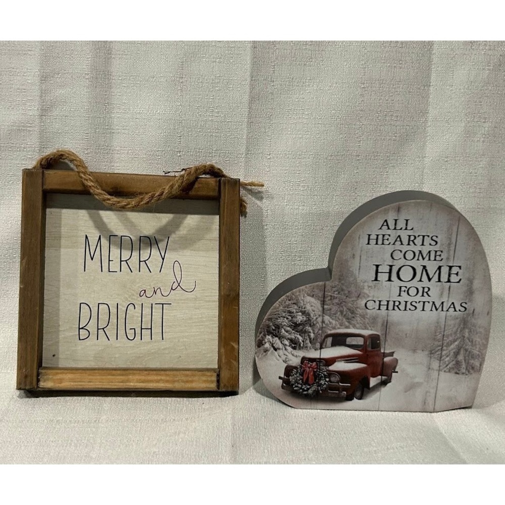 Christmas Decor Hanging Sign and Table Sitter